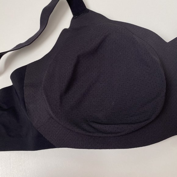 Knix Padded V-Neck Wireless Wide Strap Black Bra Size 6+ - Picture 8 of 9